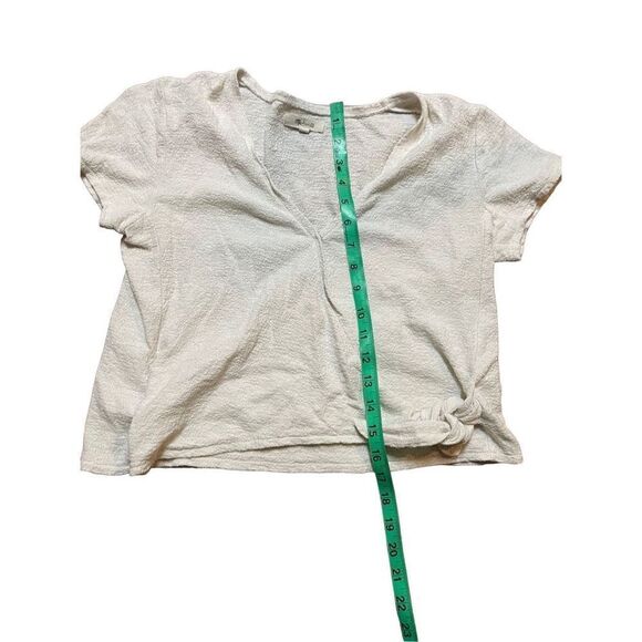 Madewell Wrap front tie Shirt Womens Small S Short Sleeve V Neck Pullove… - Picture 6 of 9